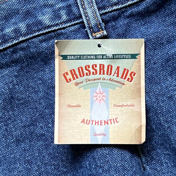 Vtg NWT Sears Crossroads Denim Midi Skirt 14 Retro Slit Pockets USA Belt Loop - Picture 6 of 12